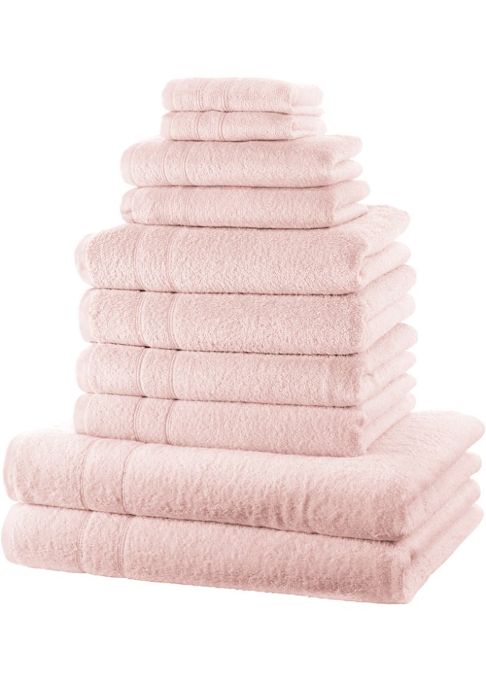 Saugfähiges Handtuchset (10-tlg.) in tollen Farben - rosa