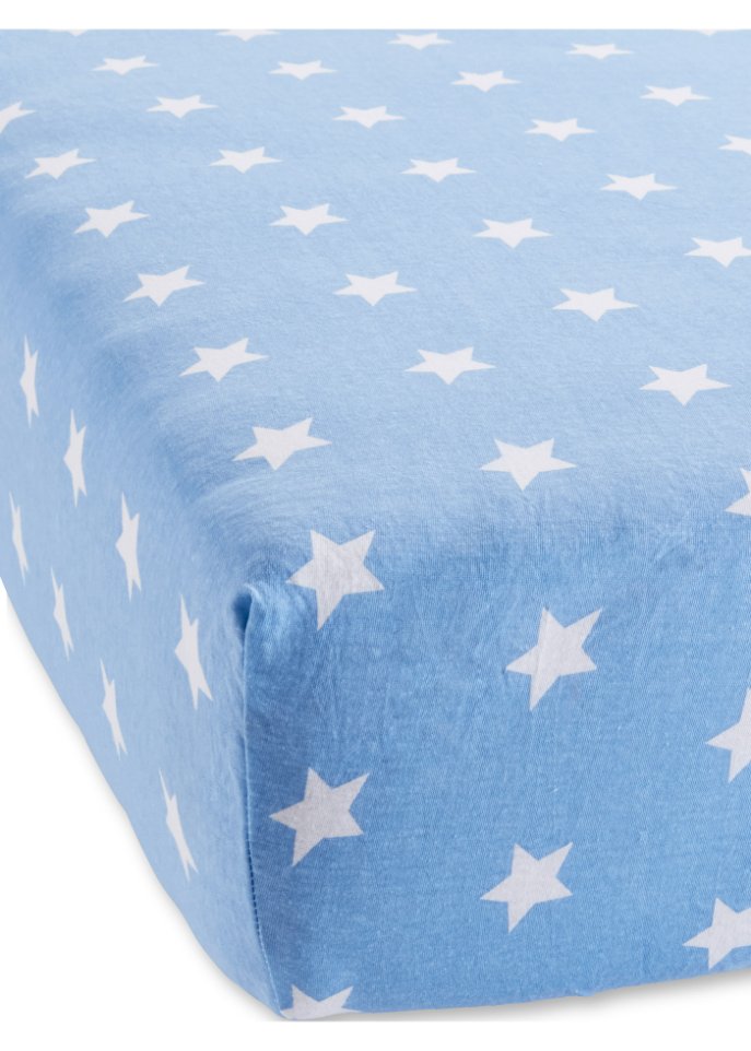 Jersey Spannbettlaken mit Sternen in blau - bpc living bonprix collection
