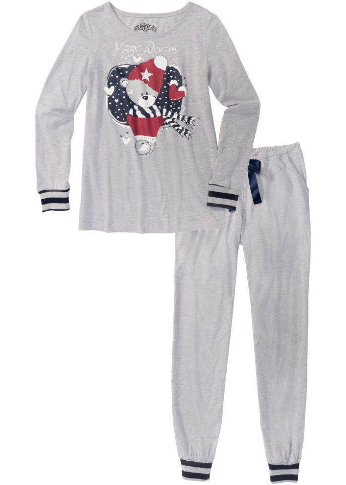 Pyjama in grau von vorne - bpc bonprix collection