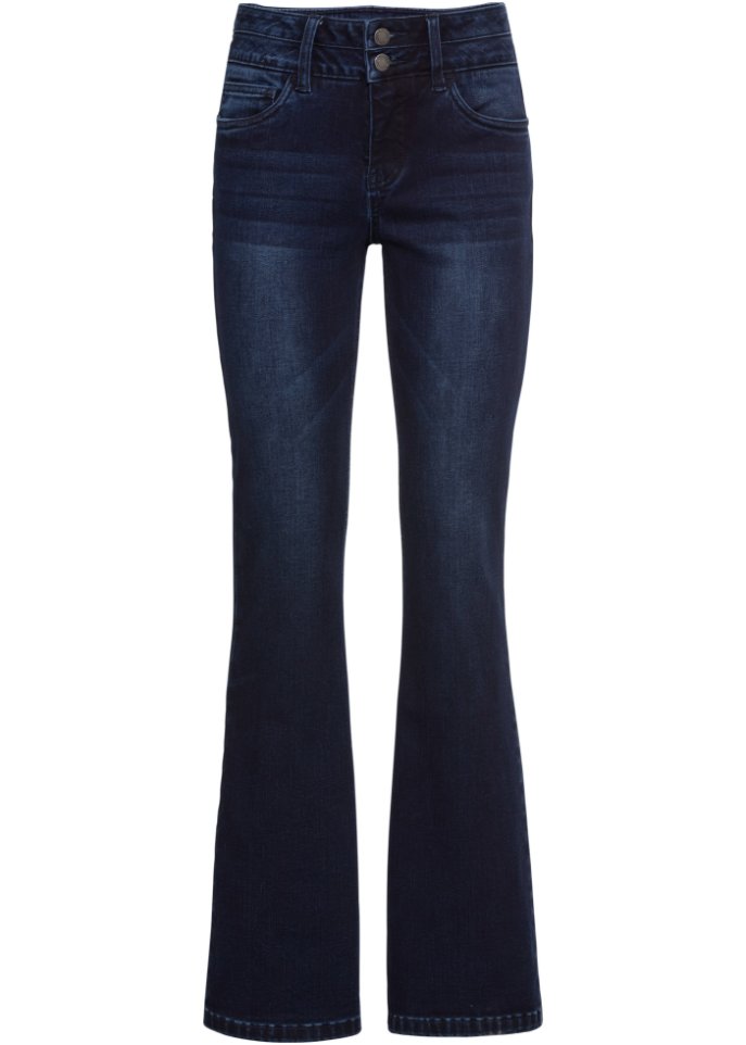 Shaping-Ultra-Soft-Jeans, Bootcut in blau von vorne - John Baner JEANSWEAR