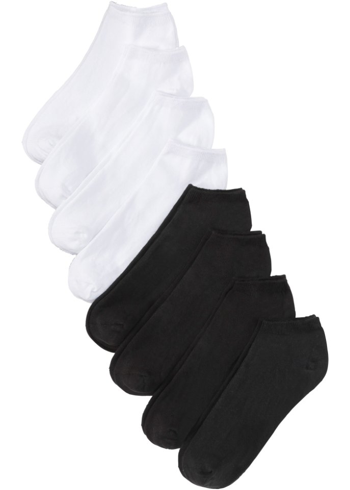 Sneakersocken mit Bio-Baumwolle (8er Pack) in schwarz von vorne - bpc bonprix collection