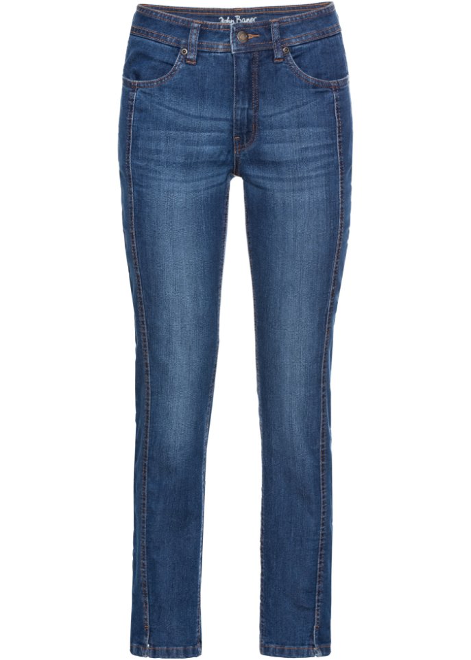 7/8 Slim Fit Komfort-Stretch-Jeans in blau von vorne - John Baner JEANSWEAR