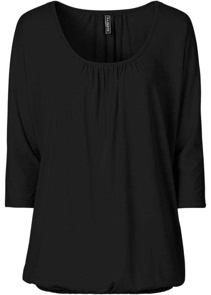 Oversize-Shirt in schwarz von vorne - RAINBOW