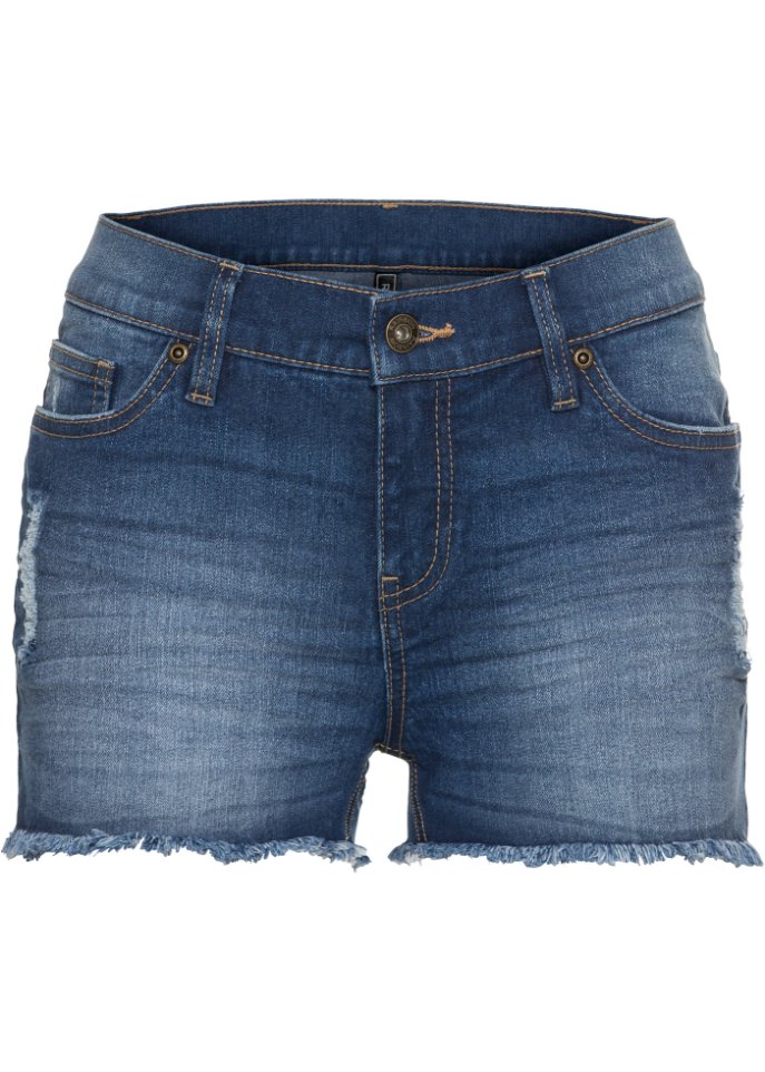Jeans-Shorts in blau von vorne - RAINBOW