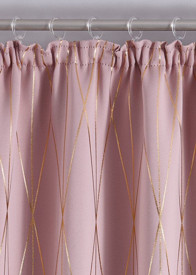 Edler Verdunkelungsvorhang mit Glanzeffekt - rosa, Kräuselband