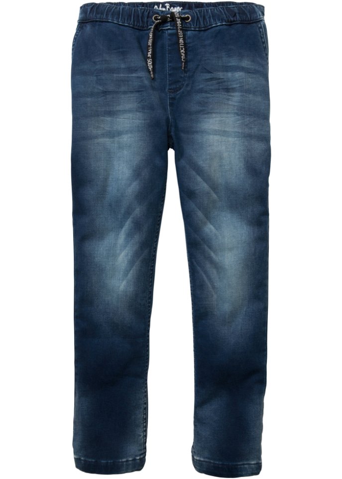 Jungen Sweat-Jeans, Regular Fit in blau von vorne - John Baner JEANSWEAR