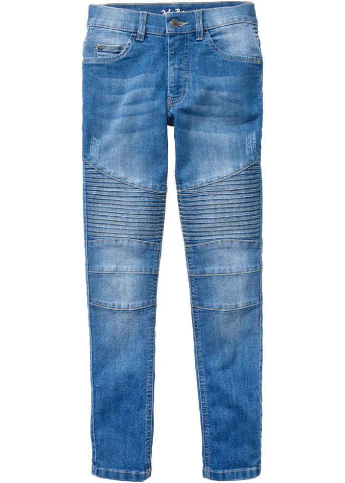 Jungen Stretch-Jeans, Skinny Fit in blau von vorne - John Baner JEANSWEAR