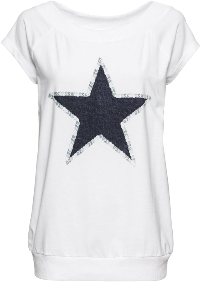 Shirt mit Sternenprint in weiß - RAINBOW