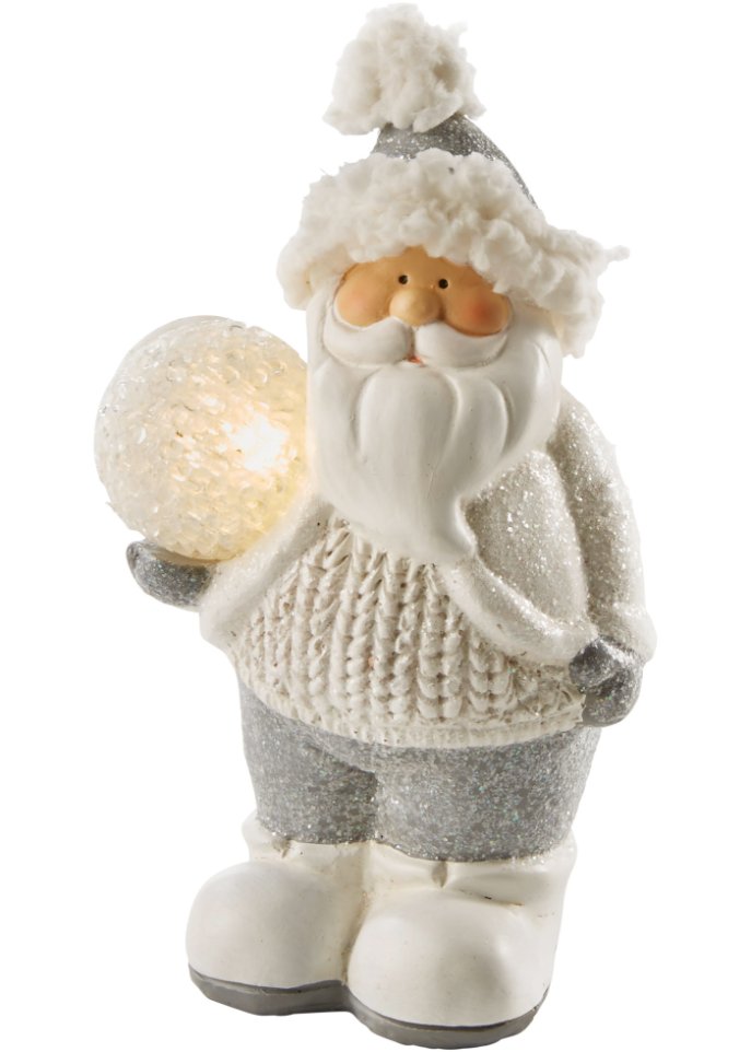 LED-Deko-Figur im Weihnachtsmann-Design in weiß - bpc living bonprix collection
