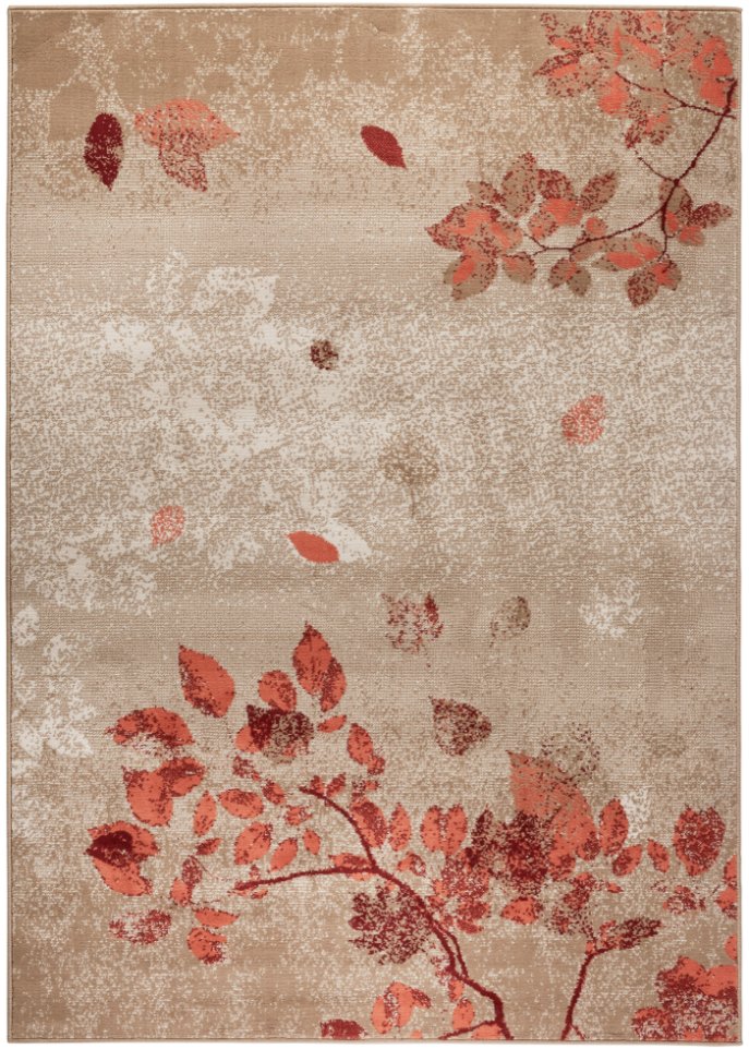 Teppich mit Blättermotiv in beige - bpc living bonprix collection