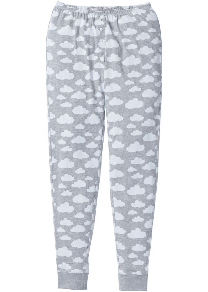 Pyjama mit Bio-Baumwolle in grau von vorne - RAINBOW
