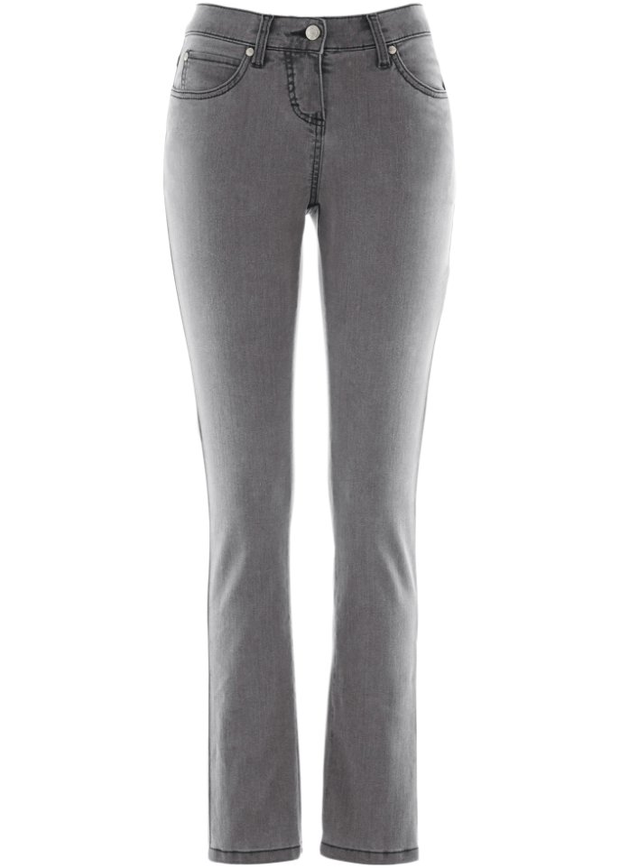 Megastretch-Jeans in grau von vorne - bpc selection