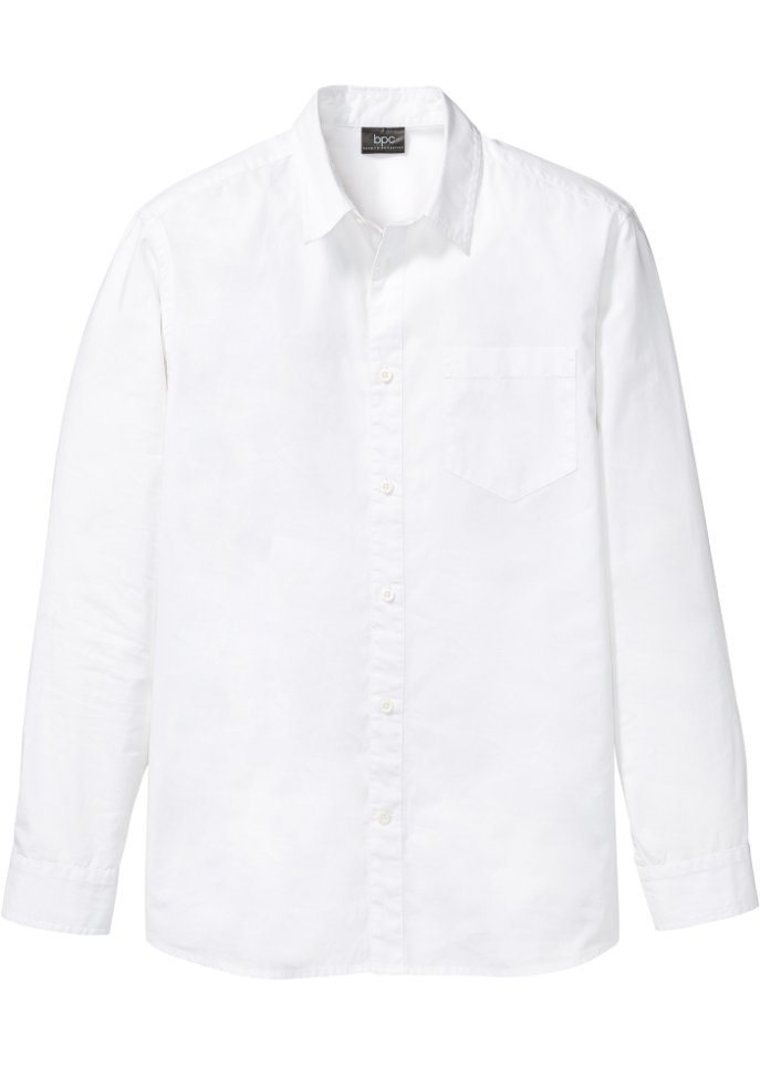 Langarmhemd in weiß von vorne - bpc bonprix collection