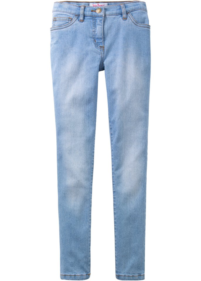 Mädchen Skinny-Stretch-Jeans in blau von vorne - John Baner JEANSWEAR