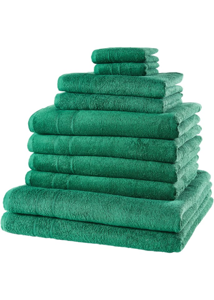 Saugfähiges Handtuchset (10-tlg.) in tollen grün Farben 