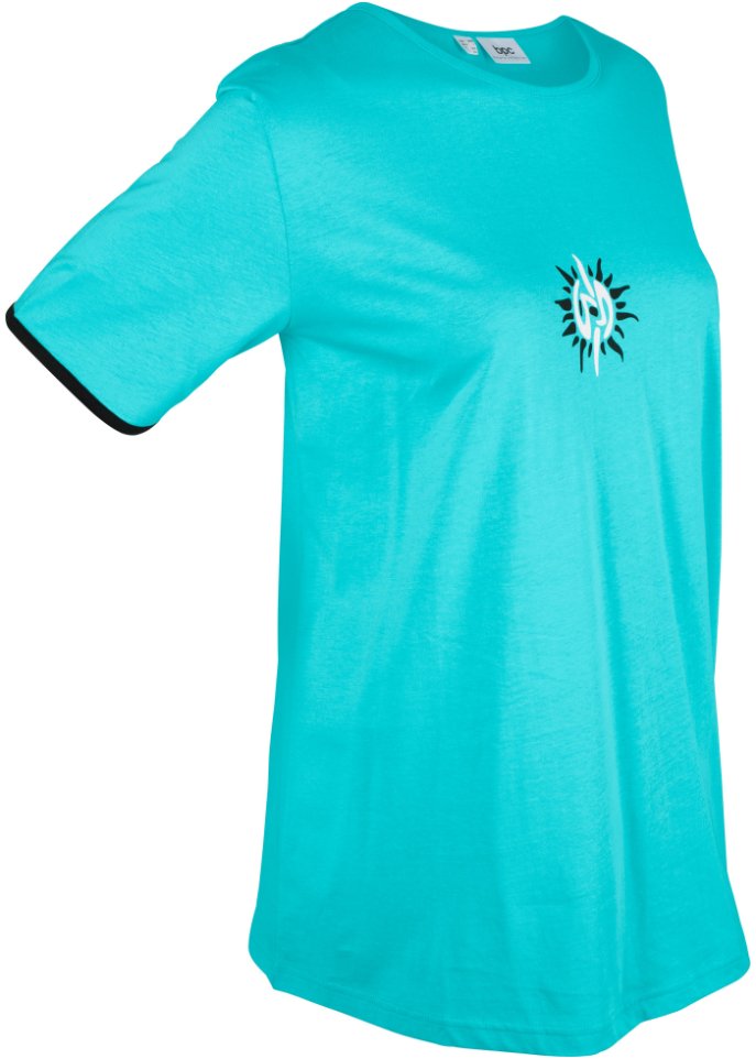 Sport-Shirt aus Baumwolle in blau von vorne - bpc bonprix collection