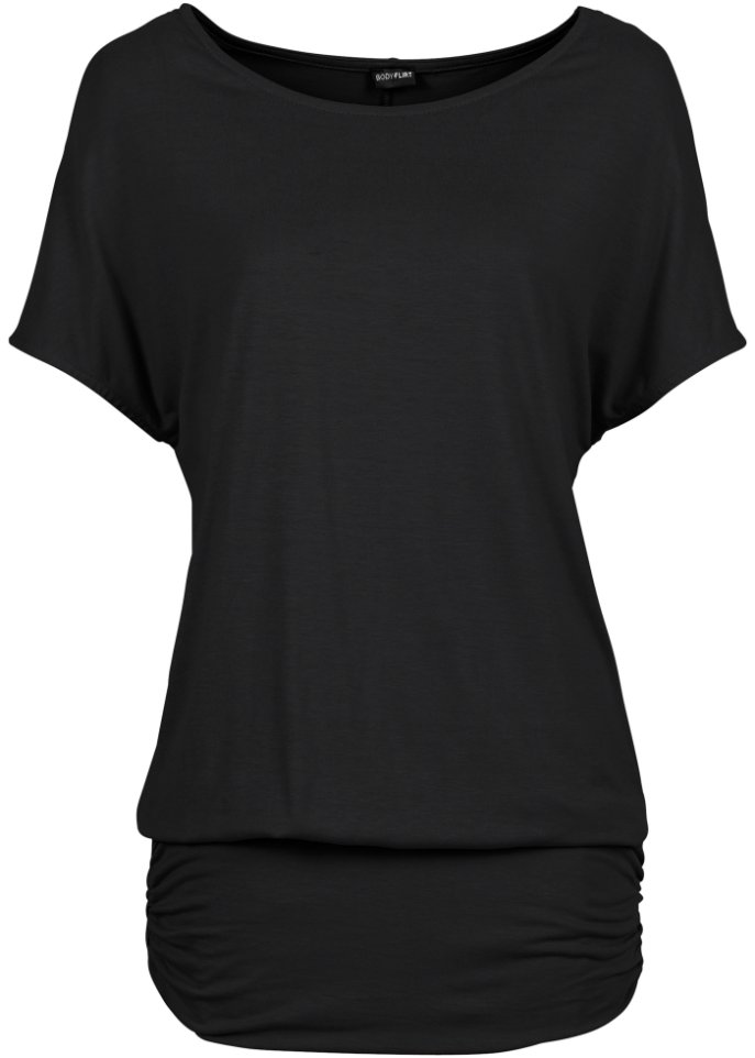 Shirt in schwarz von vorne - BODYFLIRT
