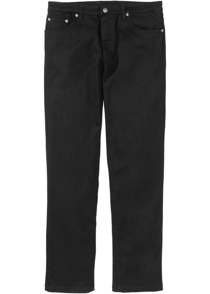 Classic Fit Stretch-Hose, Straight in schwarz von vorne - bpc bonprix collection