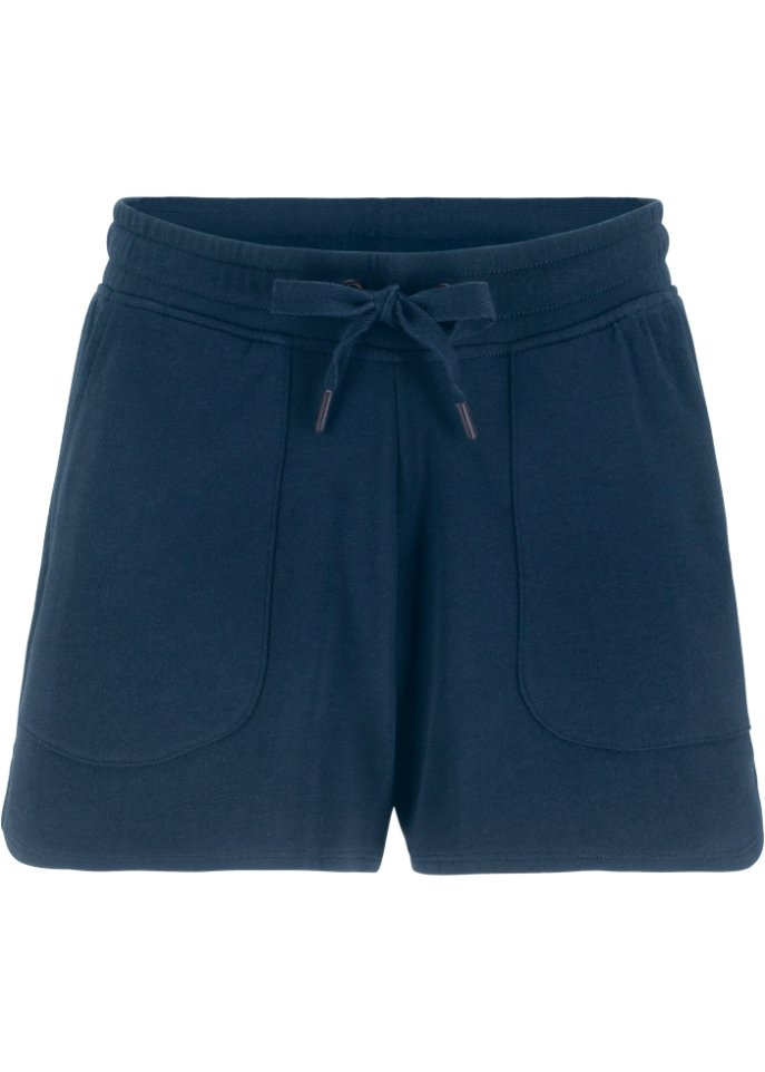 Sweat-Shorts mit Tunnelzug in blau von vorne - bpc bonprix collection