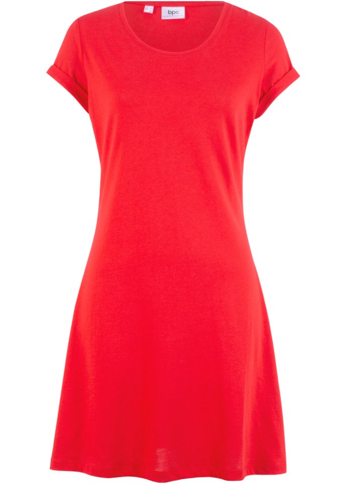 Shirtkleid, Kurzarm in rot von vorne - bpc bonprix collection