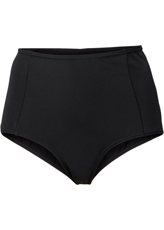 High waist Bikinihose aus recyceltem Polyamid in schwarz von vorne - bpc selection