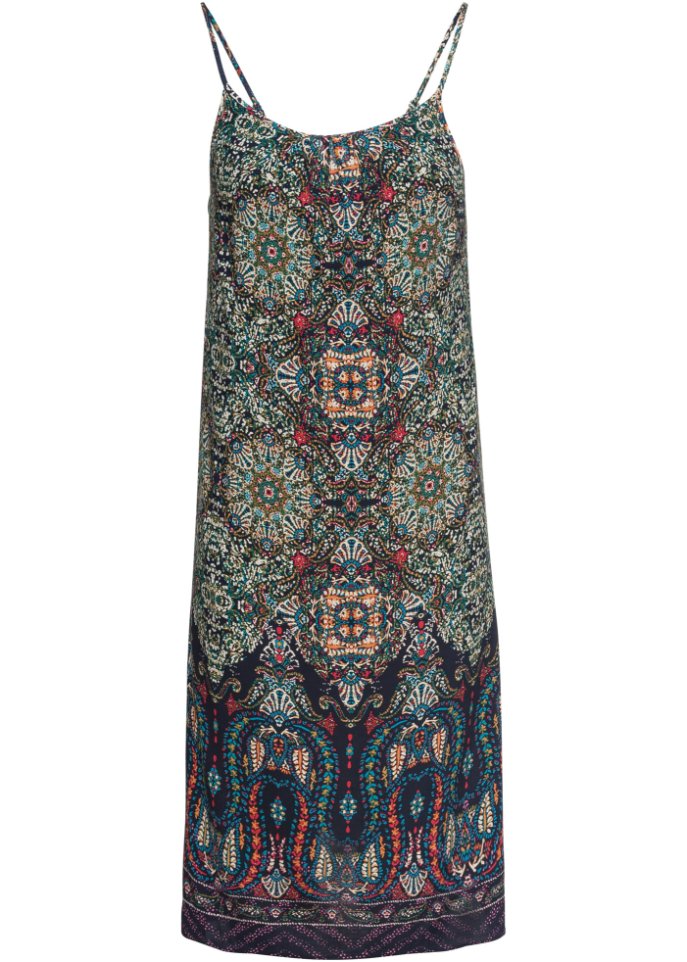 Kleid mit Paisley-Muster in blau von vorne - RAINBOW