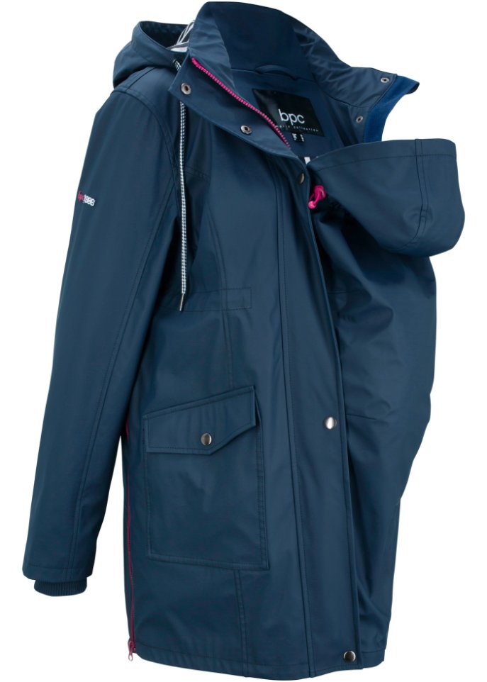 Trageregenjacke / Regen-Umstandsjacke in blau von der Seite - bpc bonprix collection