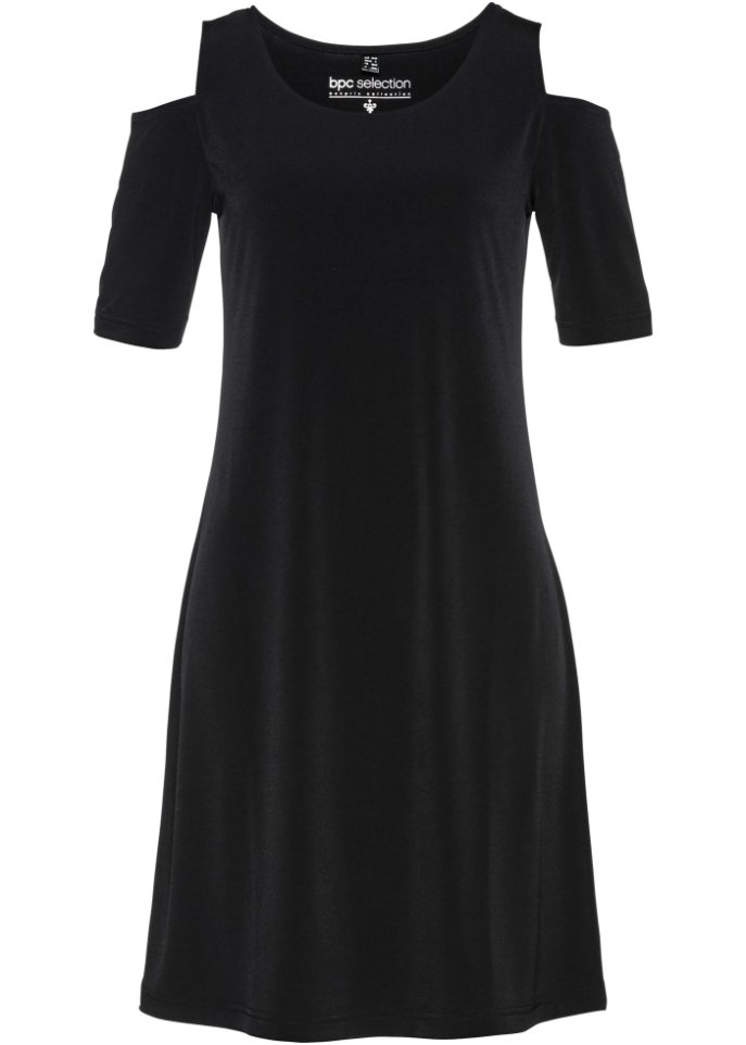 Cold-Shoulder-Kleid in schwarz von vorne - bpc selection