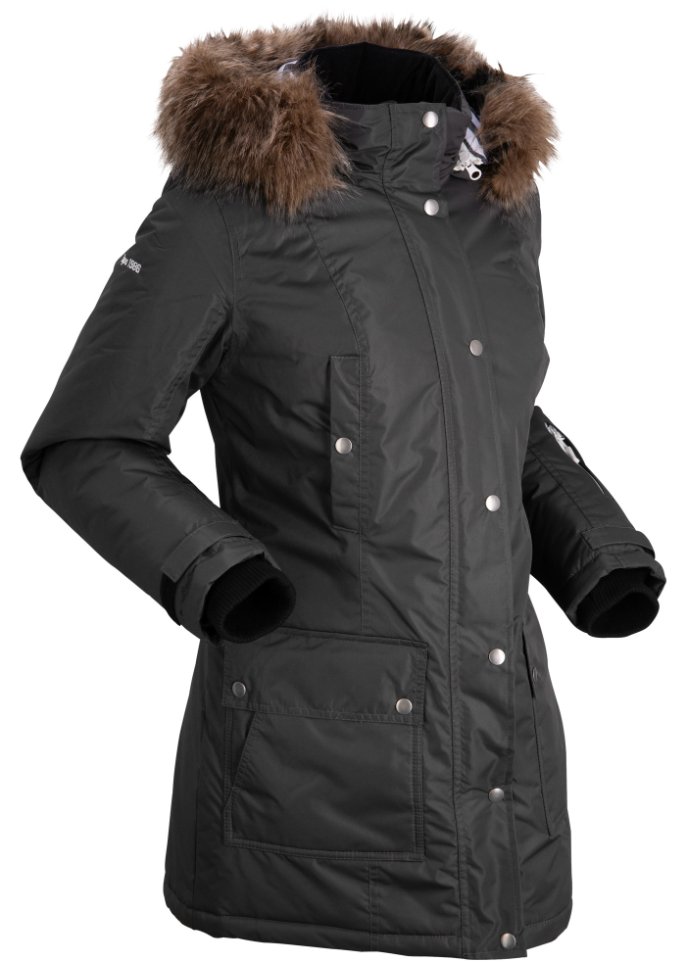 Outdoor-Funktions-Jacke mit Kapuze in grau von der Seite - bpc bonprix collection