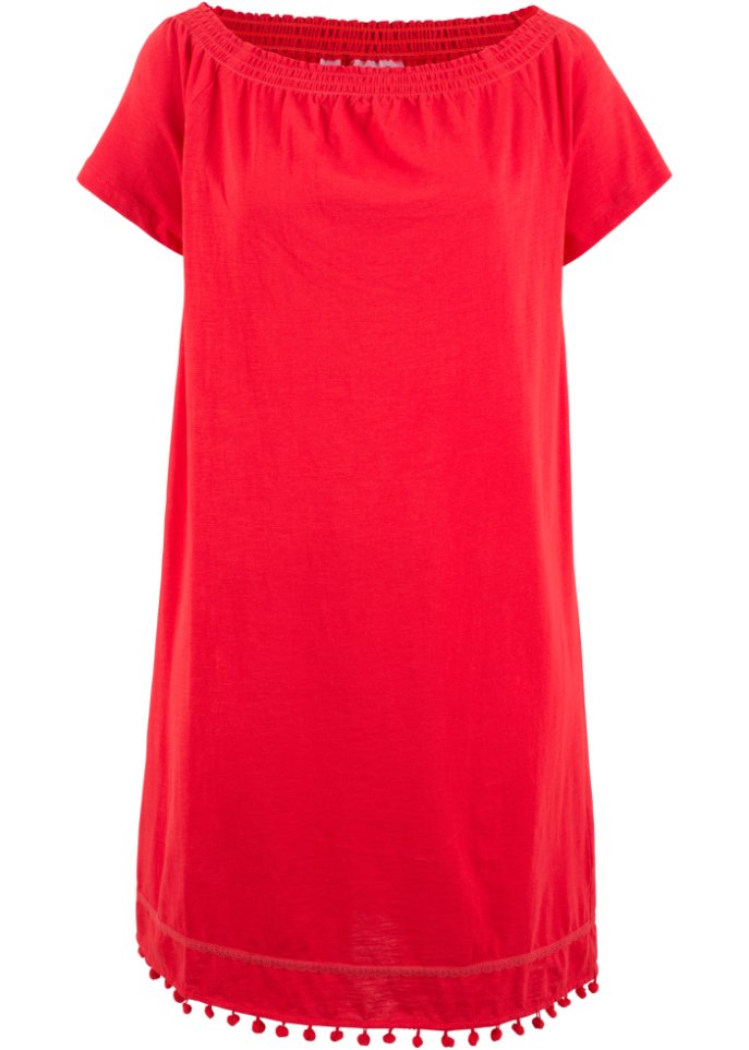 Jersey-Carmenkleid in rot von vorne - bpc bonprix collection