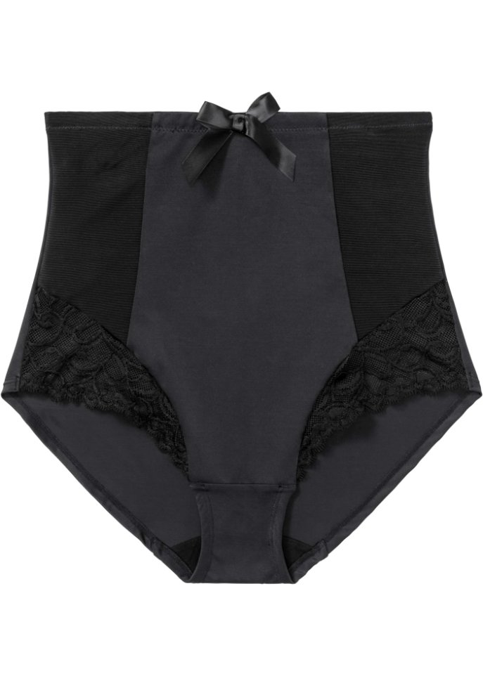 Geschmückte Shape Panty mit mittlerer Formkraft in schwarz von vorne - bpc bonprix collection - Nice Size