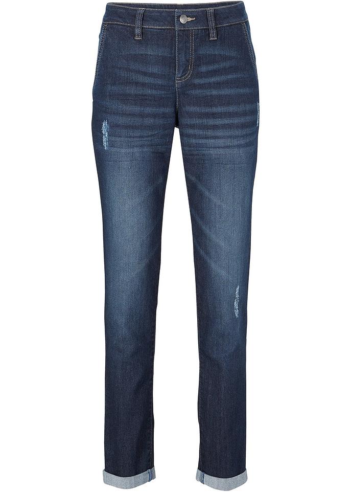 Cropped Boyfriend Jeans Destroyed Effekt Hell Jeans Hose