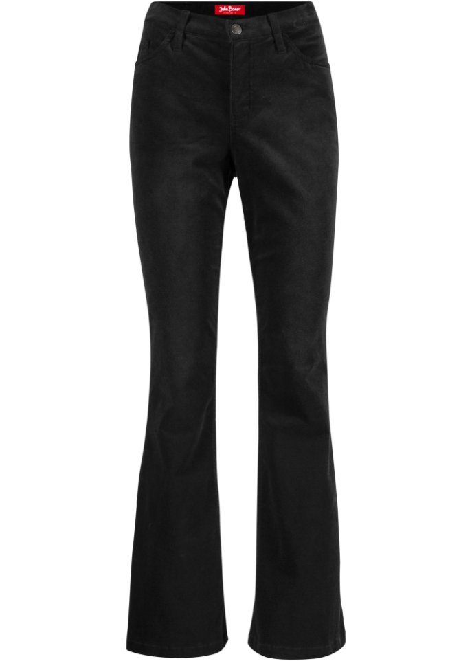 Ausgestellte Hose aus Cord - schwarz, Normal - Damen | bonprix