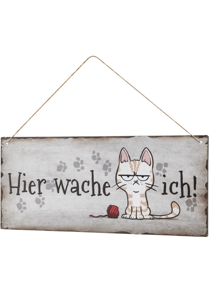 Tür-Schild mit Katze in beige - bpc living bonprix collection