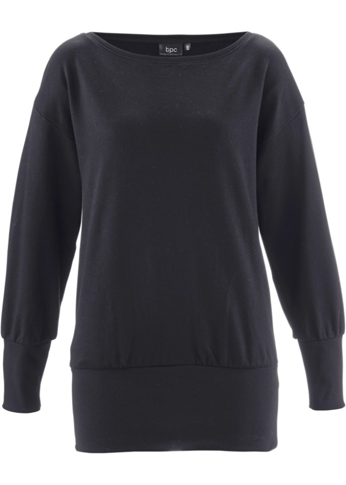 Oversize-Sweatshirt, langarm in schwarz von vorne - bpc bonprix collection
