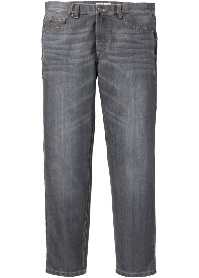 Regular Fit Jeans, Straight in grau von vorne - John Baner JEANSWEAR