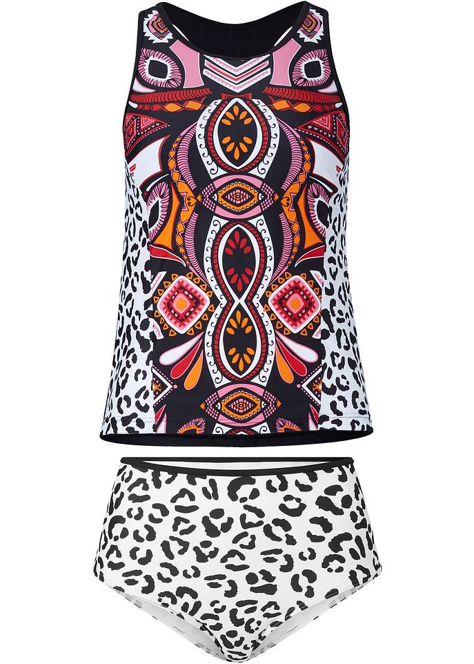 Tankini im angesagten Mustermix mit Racerback Damen bonprix
