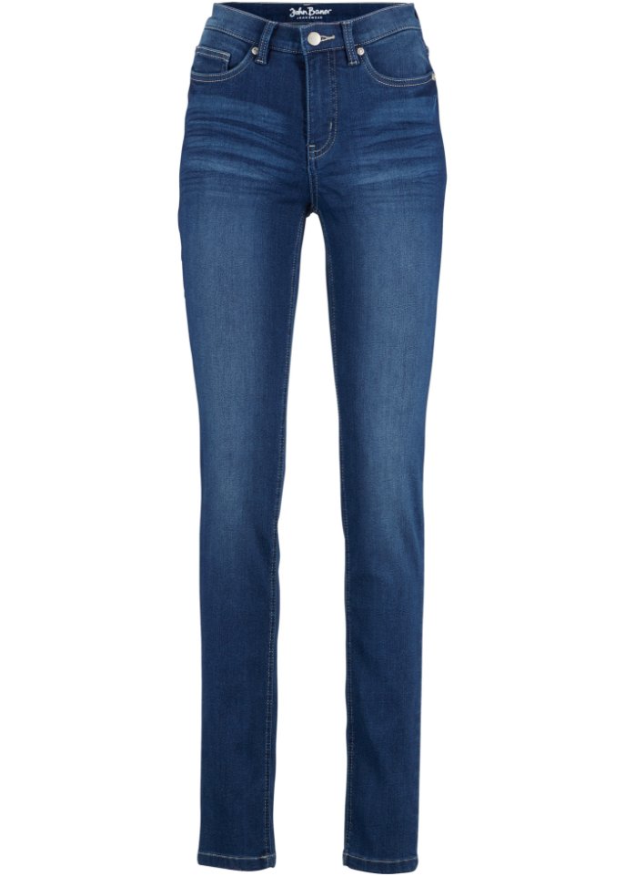 Slim Fit Ultra-Soft-Jeans in blau von vorne - John Baner JEANSWEAR