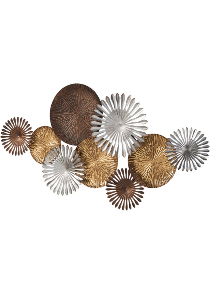 Wanddeko Metall-Blumen in silber - bpc living bonprix collection