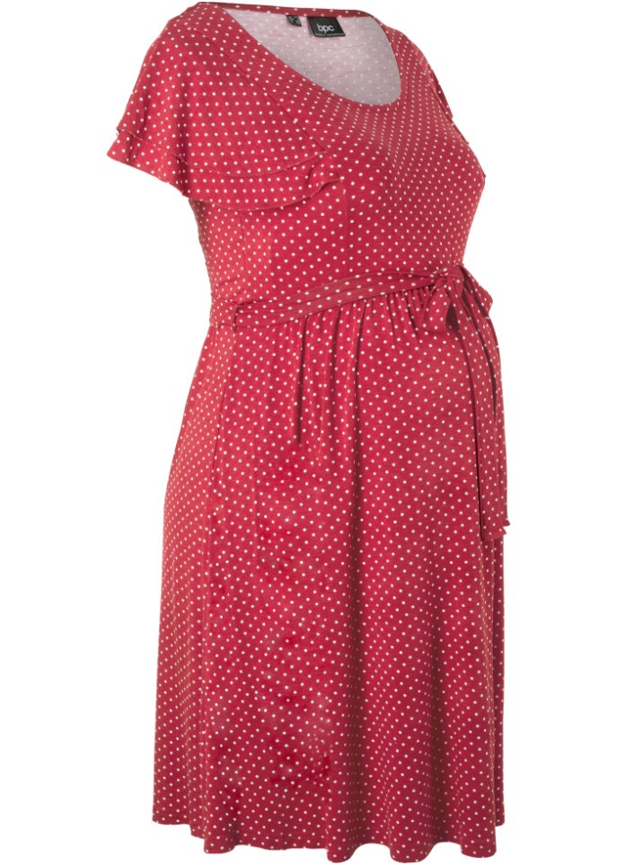 Shirt-Umstandskleid, Kurzarm in rot von vorne - bpc bonprix collection