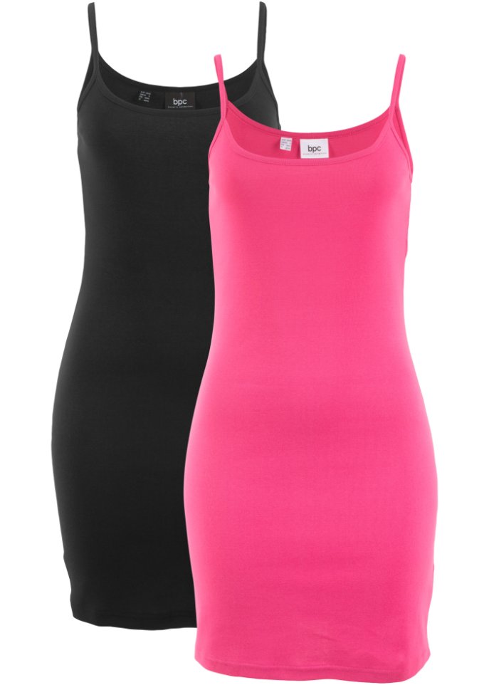 Kleid (2er Pack) in pink von vorne - bpc bonprix collection