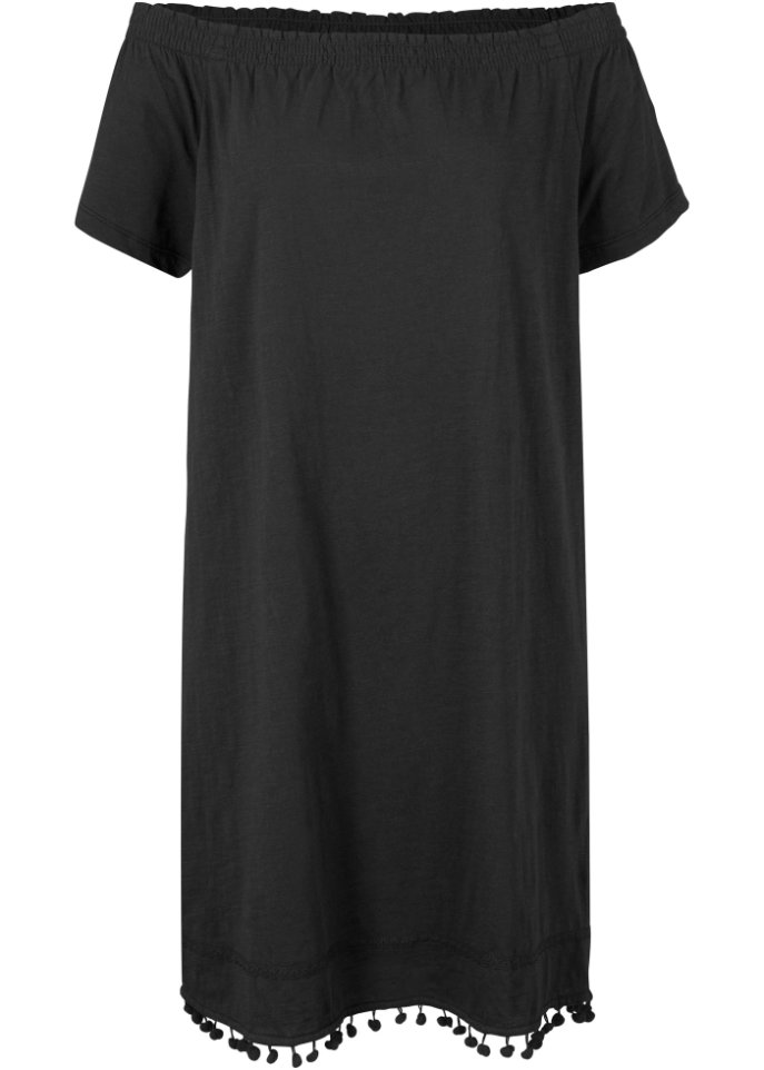 Jersey-Carmenkleid in schwarz von vorne - bpc bonprix collection