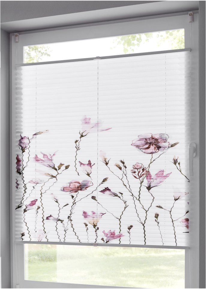 Moderner Sichtschutz mit verspieltem Blumendruck - rosa | bonprix