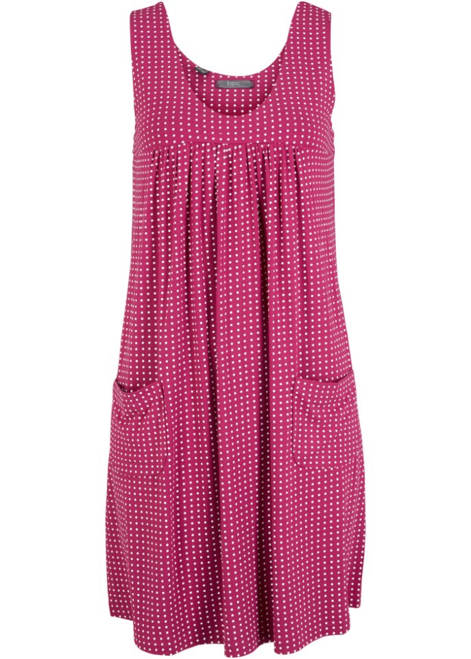 Kurzes Jerseykleid mit Taschen in lila von vorne - bpc bonprix collection