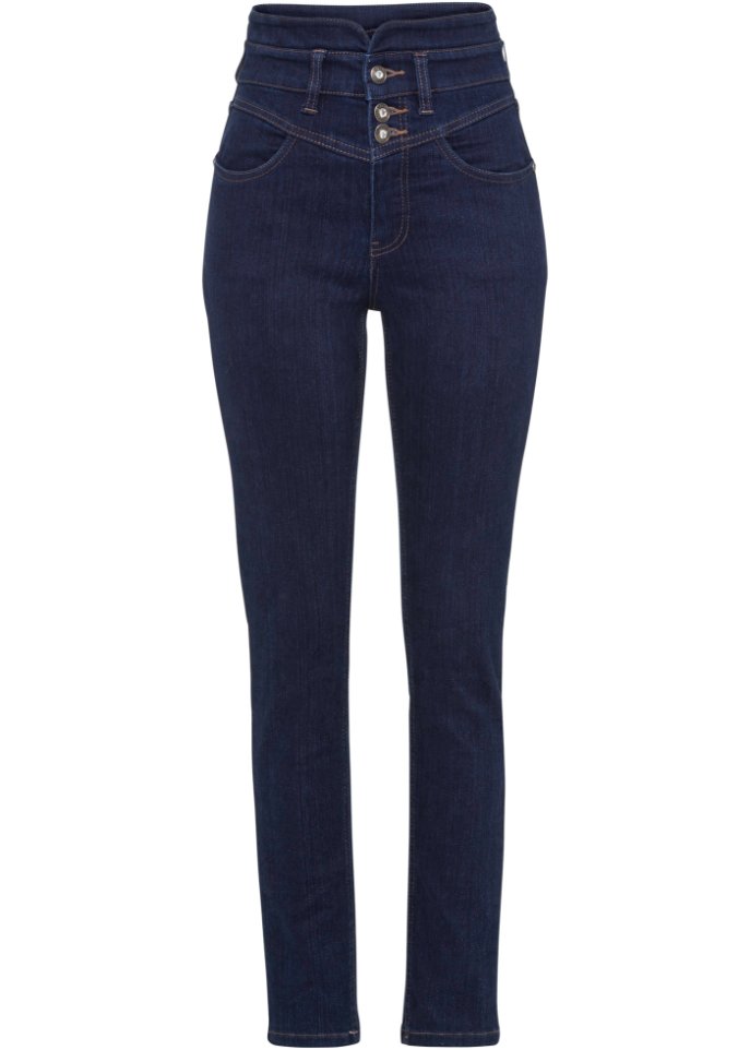 Skinny-Jeans in blau von vorne - BODYFLIRT