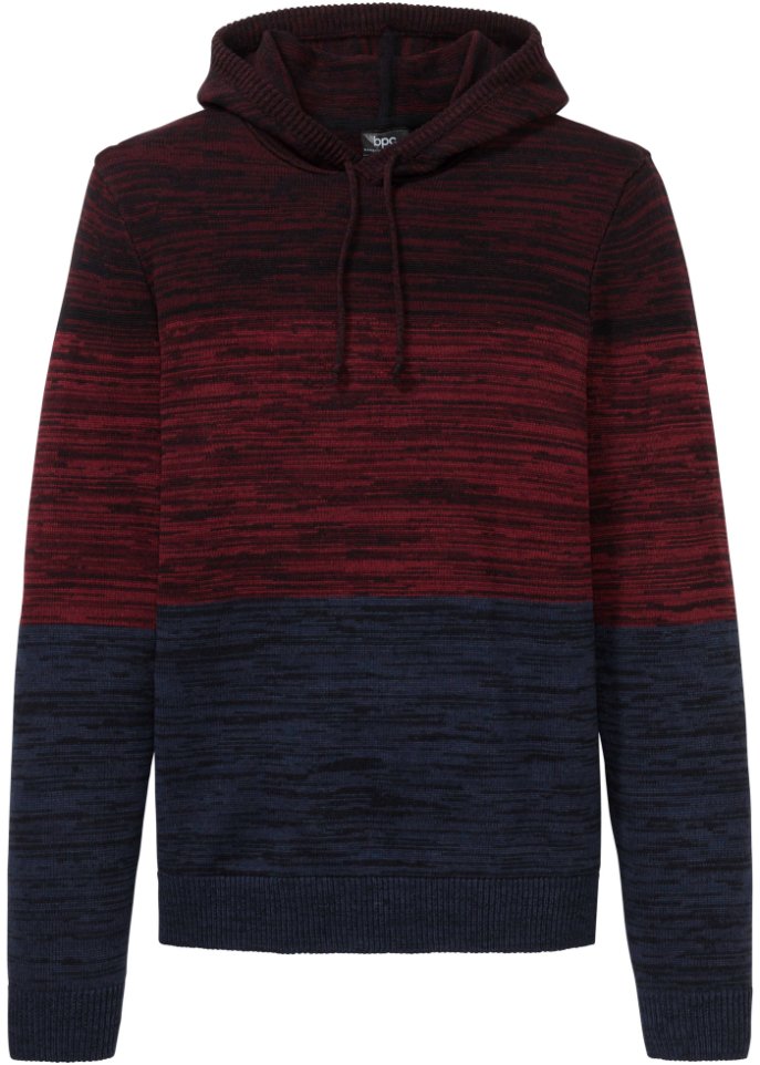 Pullover mit Kapuze in rot von vorne - bpc bonprix collection