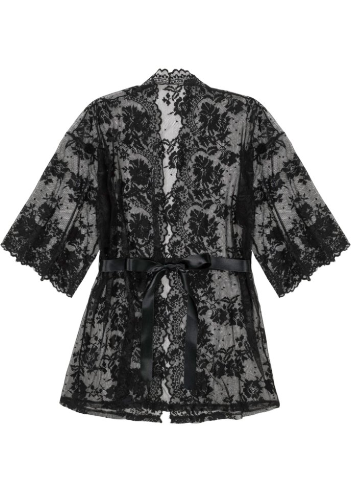 Kimono in schwarz von vorne - VENUS