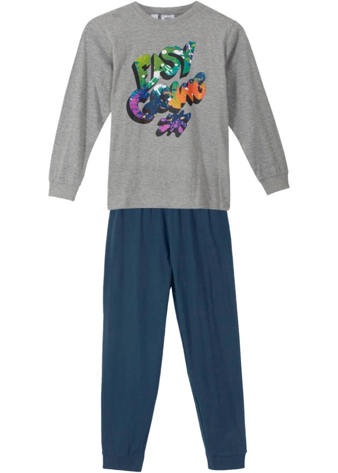 Jungen Pyjama (2-tlg. Set) in grau - bpc bonprix collection