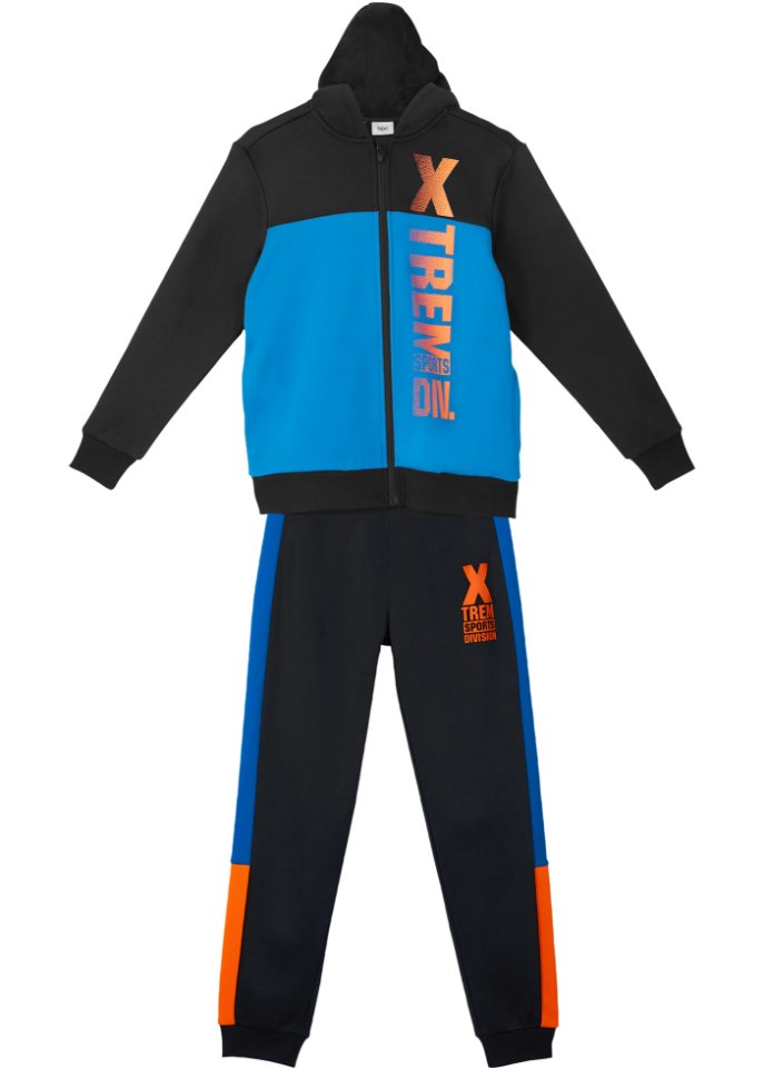 Jungen Thermo Trainingsanzug (2-tlg.Set) in schwarz von vorne - bpc bonprix collection
