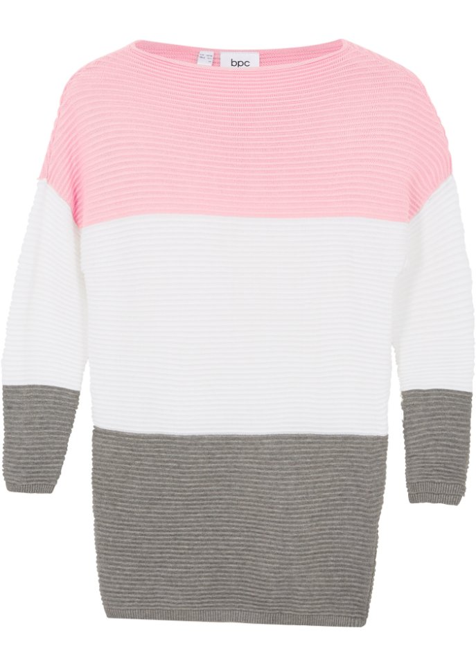 Mädchen Long-Pullover in rosa von vorne - bpc bonprix collection